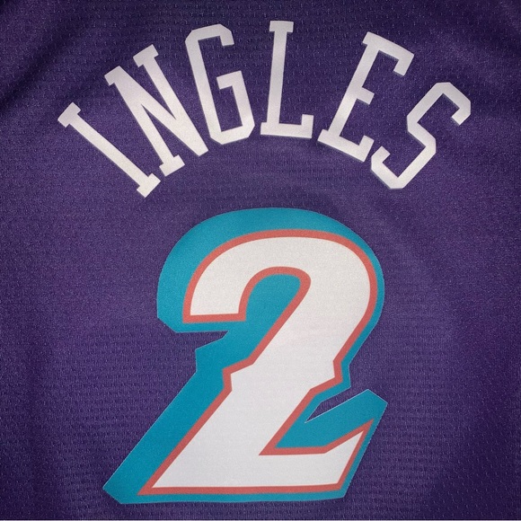 SOLD Nike Joe Ingles Utah Jazz #2 Purple Classic Throwback Swingman Jersey 40 S - Picture 7 of 7